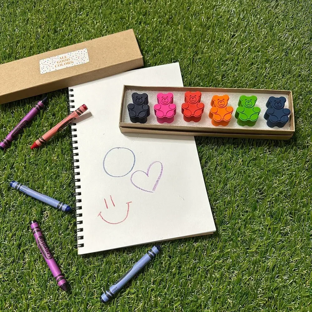 2/$30 Gummy Bears Crayons (6) Kids Girls Boys, Unique Colorful Fun Birthday Gift